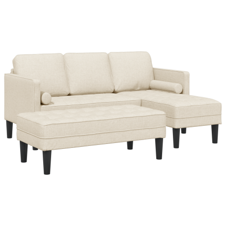 vidaXL 2-Delige Bank Set met Kussens van Linnen afbeelding2 - 1