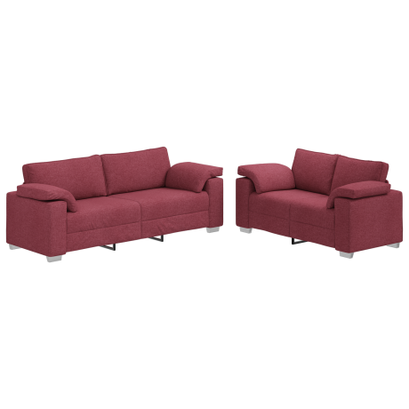 vidaXL Bank 2 pcs Wijnrood 219 x 80 x 82 cm Stof afbeelding2 - 1