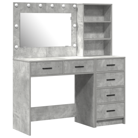 vidaXL 2-delige kaptafelset met LED in betonlook en industrieel hout afbeelding2 - 1
