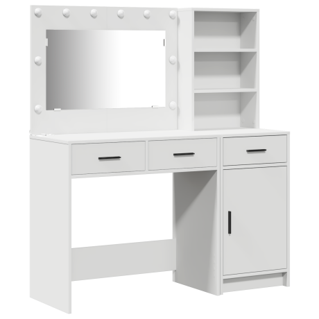 vidaXL 2-delige kaptafelset met LED Verlichting - Wit Houtcomposiet afbeelding2 - 1