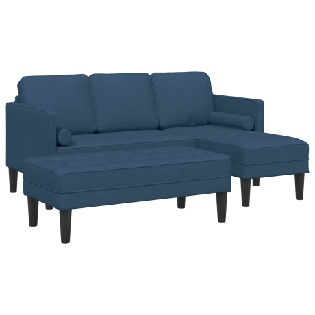 vidaXL 2-delige Sofa Set met Kussens in Blauwe Stof afbeelding2 - 1