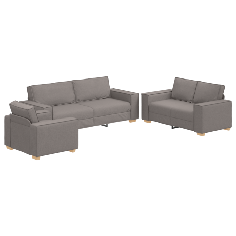 vidaXL Bank 3 pcs Taupe 220 x 80 x 84 cm Linnen-mix stof afbeelding2 - 1