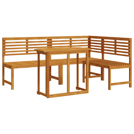 vidaXL 3-delige bistro set voor in de tuin - Van massief acaciahout afbeelding2 - 1