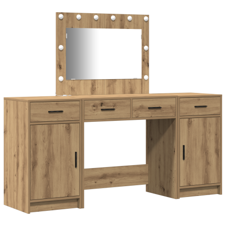 vidaXL 3-delige kaptafelset met LED Artisan eikenhout afbeelding2 - 1