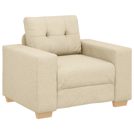 vidaXL 3-delige ligbedset met kussens in crème stof afbeelding2 - 1