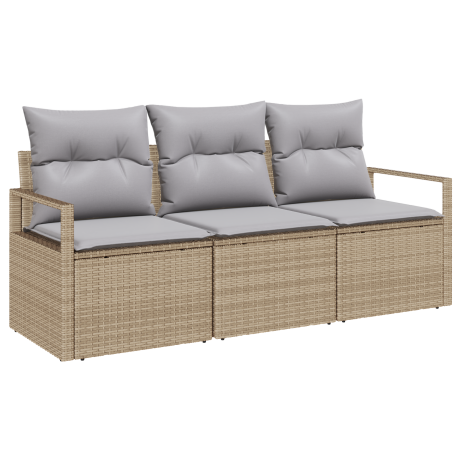 vidaXL Bankstel 3 pcs Beige poly rattan afbeelding2 - 1