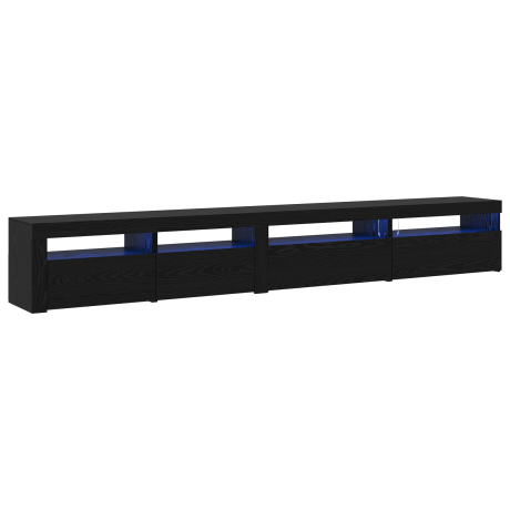 vidaXL 3-delige TV Meubel Set met LED Verlichting Zwart Eiken Gefabriceerd Hout afbeelding2 - 1
