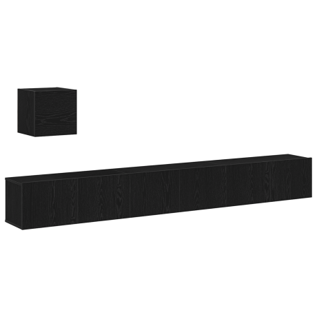 vidaXL 4-delige Tv-meubelset bewerkt hout zwart eikenkleurig afbeelding2 - 1