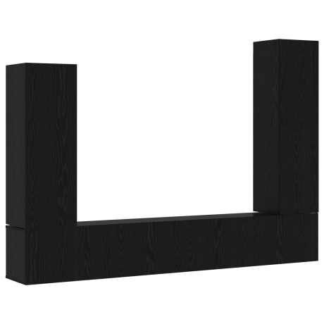 vidaXL 4-delige TV Meubelset Wandgemonteerd Zwart Eiken Geengineerd Hout afbeelding2 - 1