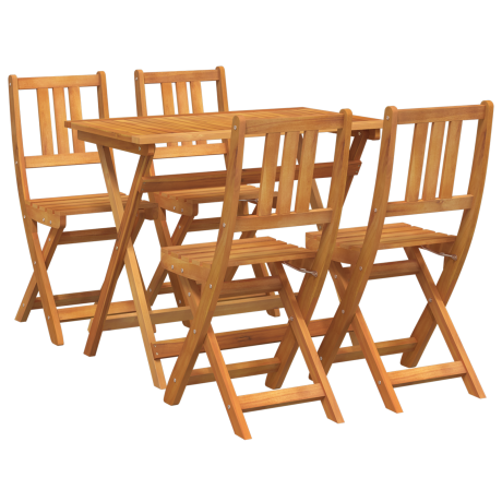 vidaXL 4-delige Vouwbare Tuin Bistro Set van Massief Acaciahout afbeelding2 - 1