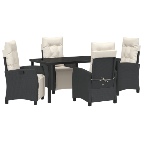 vidaXL 5-delige tuinset zwart poly rattan afbeelding2 - 1