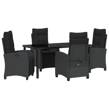 vidaXL 5-delige tuinset zwart poly rattan afbeelding2 - 1