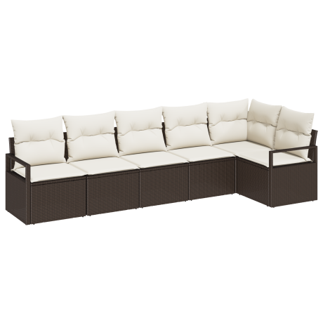 vidaXL Bankstel 6 pcs Bruin poly rattan afbeelding2 - 1