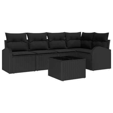 vidaXL Bankstel met kussen Zwart Polyester afbeelding2 - 1