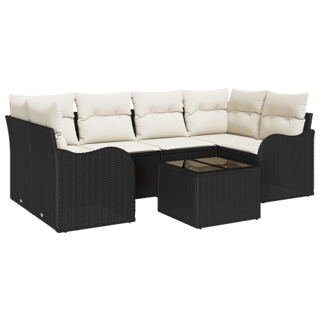 vidaXL Tuin Sofa Set Zwart 55 x 55 x 37 cm poly rattan afbeelding2 - 1