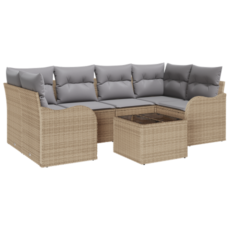 vidaXL Tuin Sofa Set Beige 55 x 55 x 37 cm poly rattan afbeelding2 - 1