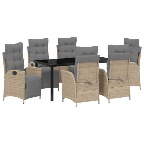 vidaXL 7-delige tuinset Beige Poly Rattan afbeelding2 - 1