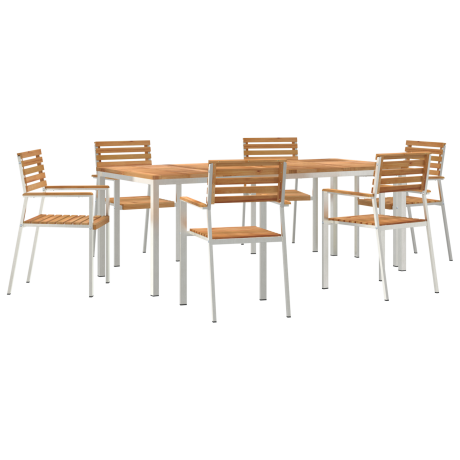 vidaXL Tuin eettafelset 7 pcs Bruin Massief Teakhout afbeelding2 - 1
