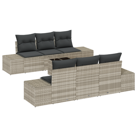 vidaXL Tuin Sofa Set 8 pcs Licht Grijs en Donker Grijs poly rattan afbeelding2 - 1