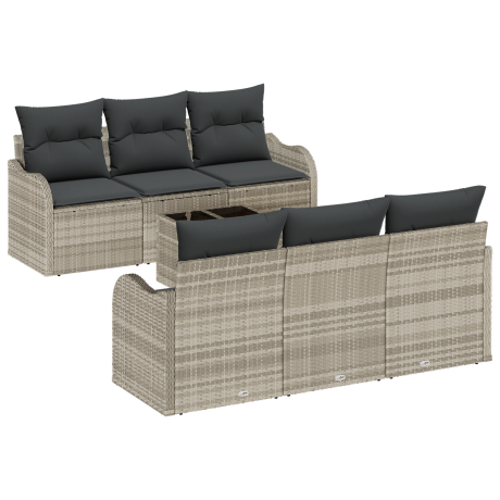vidaXL Tuin Sofa Set Lichtgrijs 55 x 55 x 37 cm poly rattan afbeelding2 - 1