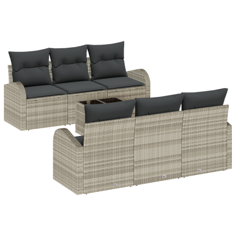 vidaXL Tuin Sofa Set Lichtgrijs 55 x 55 x 37 cm poly rattan afbeelding2 - 1