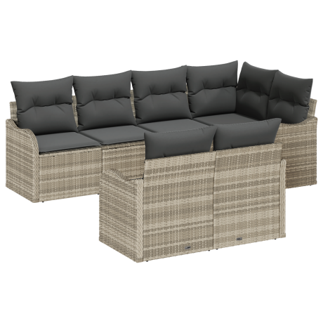 vidaXL Tuin Sofa Set Lichtgrijs poly rattan afbeelding2 - 1