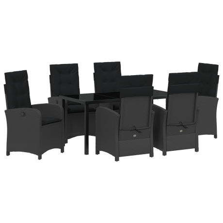 vidaXL 7-delige tuinset met kussens zwart poly rattan afbeelding2 - 1