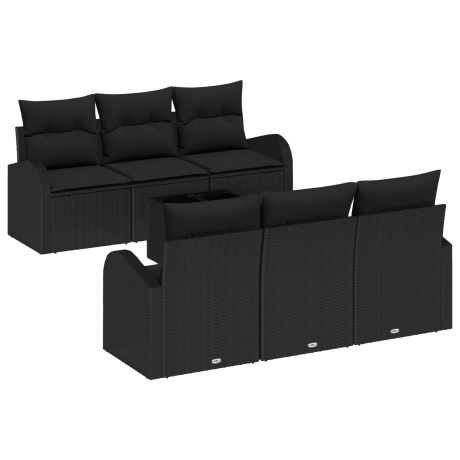 vidaXL Tuin Sofa Set Zwart 55 x 55 x 37 cm poly rattan afbeelding2 - 1