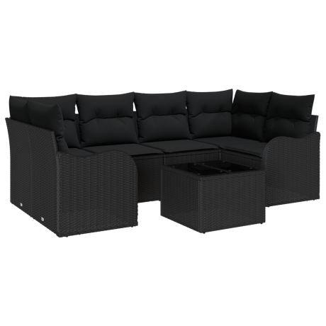 vidaXL Tuin Sofa Set Zwart 55 x 55 x 37 cm poly rattan afbeelding2 - 1