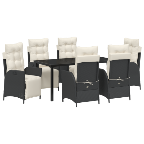vidaXL 7-delige tuinset zwart poly rattan afbeelding2 - 1