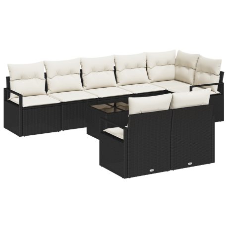 vidaXL 8-delige ligbedset met kussens bruin poly rattan afbeelding2 - 1