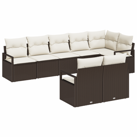 vidaXL Bankstel 8 pcs Bruin poly rattan afbeelding2 - 1