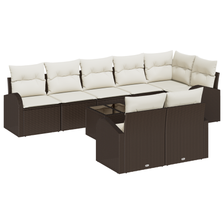 vidaXL Tuin Sofa Set Bruin en Crème 55 x 55 x 37 cm poly rattan afbeelding2 - 1