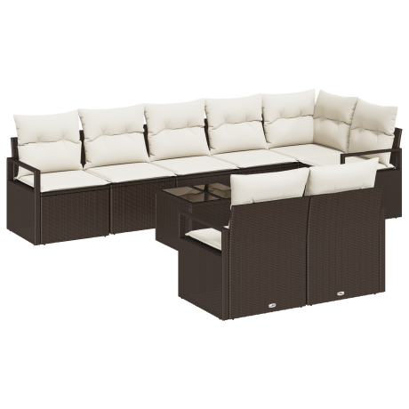 vidaXL Bankstel 9 pcs Bruin poly rattan afbeelding2 - 1