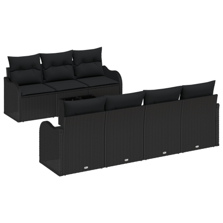 vidaXL Tuin Sofa Set Zwart 55 x 55 x 37 cm poly rattan afbeelding2 - 1