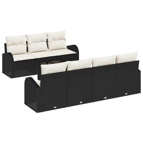 vidaXL Tuin Sofa Set Zwart 55 x 55 x 37 cm poly rattan afbeelding2 - 1