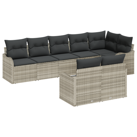 vidaXL Tuin Sofa Set Lichtgrijs poly rattan afbeelding2 - 1