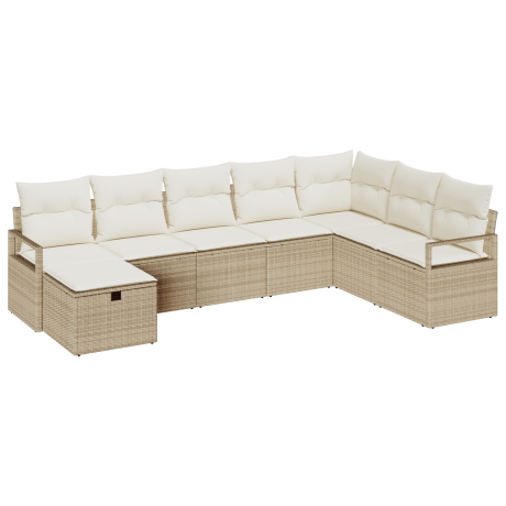 vidaXL Bankstel met kussen 5 pcs poly rattan afbeelding2 - 1