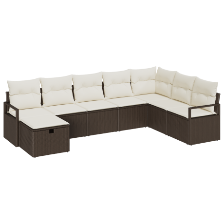 vidaXL Bankstel met kussen 5 pcs poly rattan afbeelding2 - 1