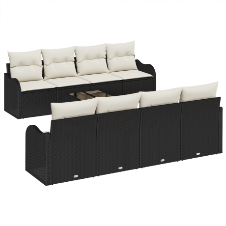 vidaXL Tuin Sofa Set Zwart 55 x 55 x 37 cm poly rattan afbeelding2 - 1