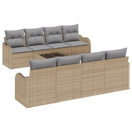 vidaXL Tuin Sofa Set Beige 55 x 55 x 37 cm poly rattan afbeelding2 - 1