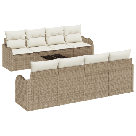 vidaXL Tuin Sofa Set Beige 55 x 55 x 37 cm poly rattan afbeelding2 - 1
