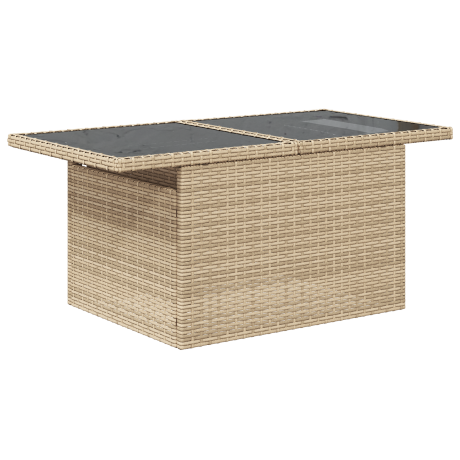 vidaXL 9-delige tuinset met kussens in beige poly rattan afbeelding2 - 1