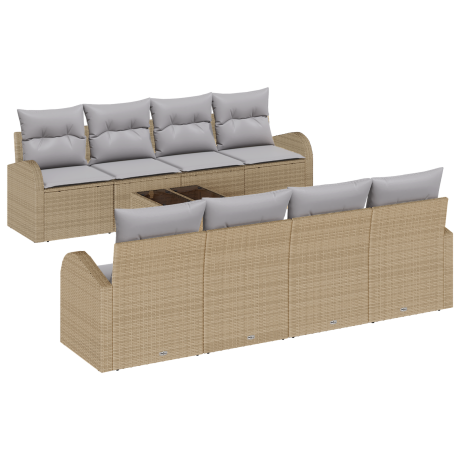 vidaXL Tuin Sofa Set Beige 55 x 55 x 37 cm poly rattan afbeelding2 - 1