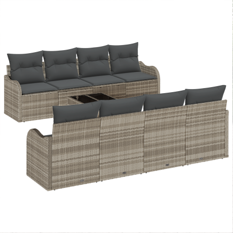 vidaXL Tuin Sofa Set Lichtgrijs 55 x 55 x 37 cm poly rattan afbeelding2 - 1
