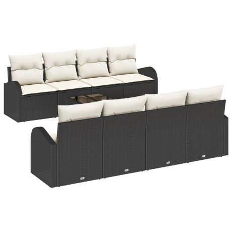vidaXL Tuin Sofa Set Zwart 55 x 55 x 37 cm poly rattan afbeelding2 - 1