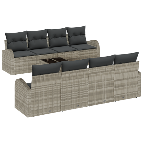 vidaXL Tuin Sofa Set Lichtgrijs 55 x 55 x 37 cm poly rattan afbeelding2 - 1