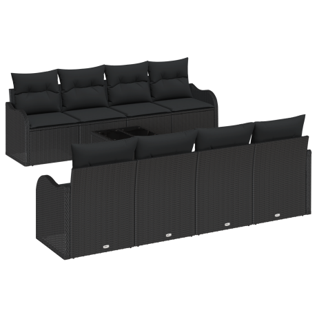vidaXL Tuin Sofa Set Zwart 55 x 55 x 37 cm poly rattan afbeelding2 - 1