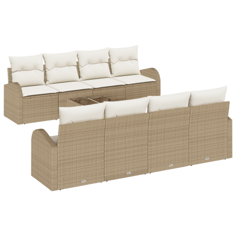 vidaXL Tuin Sofa Set Beige 55 x 55 x 37 cm poly rattan afbeelding2 - 1