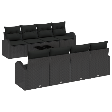 vidaXL Tuin Sofa Set Zwart 55 x 55 x 37 cm poly rattan afbeelding2 - 1